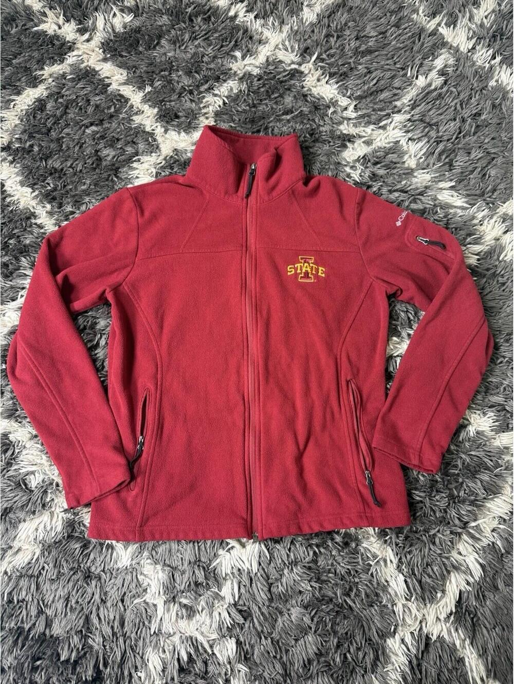 Iowa State Cyclones Columbia Jacket Womens Large Red Full Zip Fleece